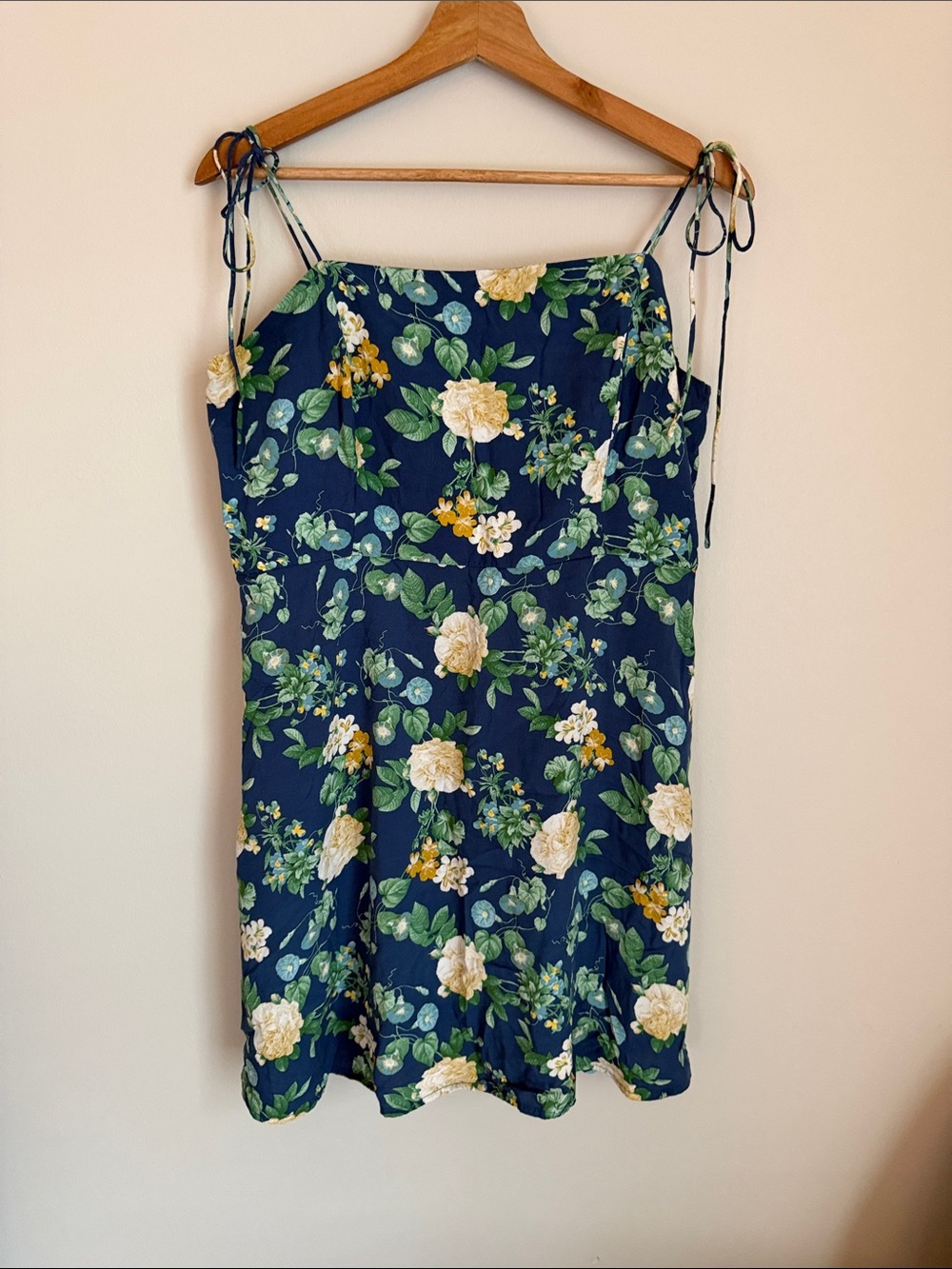 Old Navy Navy Floral Tie-Strap Chemise